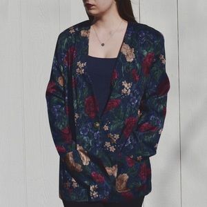 Vintage Floral suit jacket | Long floral blazer